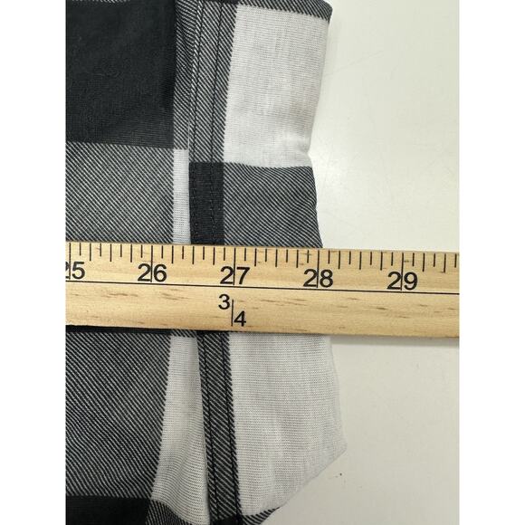 French Laundry Womens Shirt Size XL Black White Plaid Long Sleeve Button Up - Picture 11 of 12